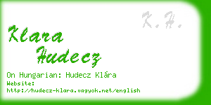klara hudecz business card